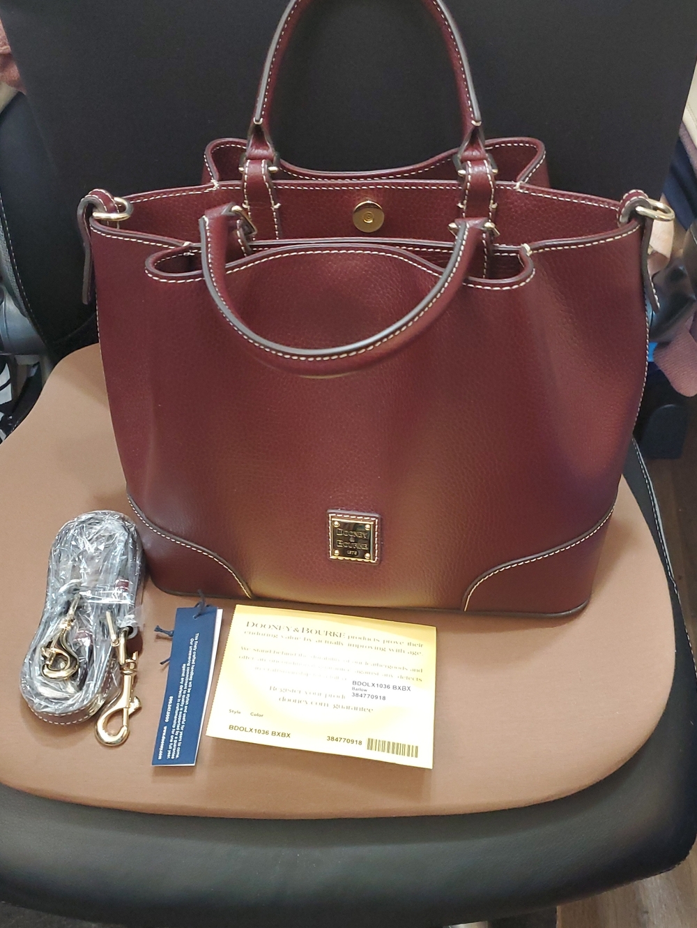 Dooney Sorrento Barlow Bordeaux Bag